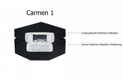 Carmen von ED-Lifestyle - Boxspringbett grey 100 x 200