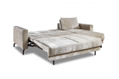 Florida von Nehl - Schlafsofa mit Longchair silber