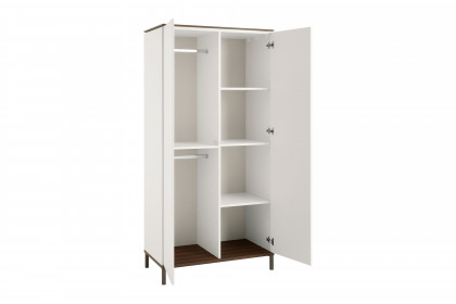 Lovely Aliv von YUNY by Paidi - Kleiderschrank schmal 2-türig off-white/ Nuss