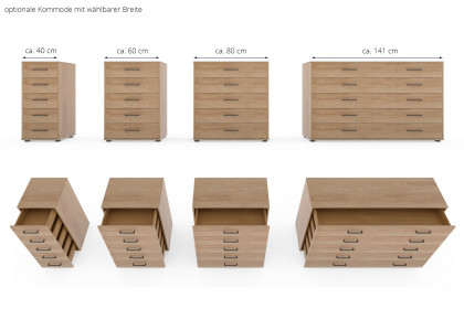 Sorrent von Musterring - Vorzugskombi mit Schrank und Bettanlage Eiche