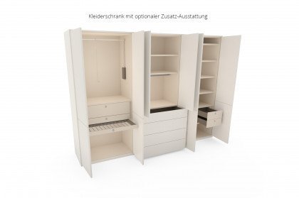 Kara-Frame-S von Musterring - Kleiderschrank wollweiß mit 4 Schubkästen