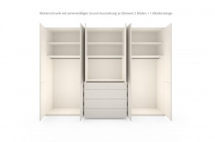 Kara-Frame-S von Musterring - Kleiderschrank wollweiß mit 4 Schubkästen