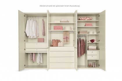 Kara-Frame-S von Musterring - Kleiderschrank wollweiß mit 4 Schubkästen