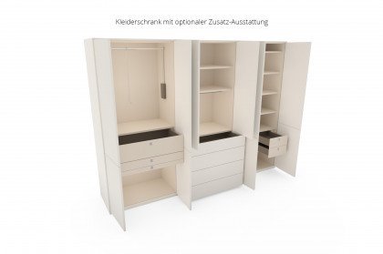 Kara-Frame-S von Musterring - Kleiderschrank wollweiß mit 4 Schubkästen