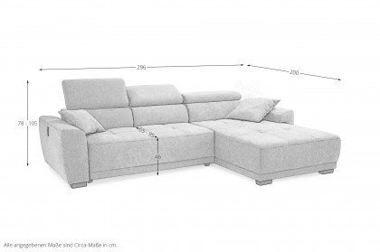 Domino-LE25 von Job - Polstergarnitur Variante rechts beige-braun