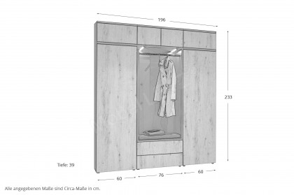 Bilbao von Wittenbreder - Garderobe in Steineiche/ Anthrazit