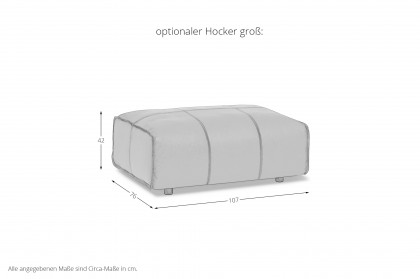 Colosseo von designwerk - Ledersofa rechts fango