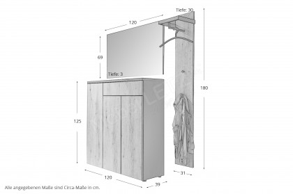 Bilbao von Wittenbreder - Garderobe in Steineiche und Anthrazit