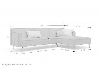 CR.446 von creation by Rolf Benz - Ecksofa rechts perlweiß