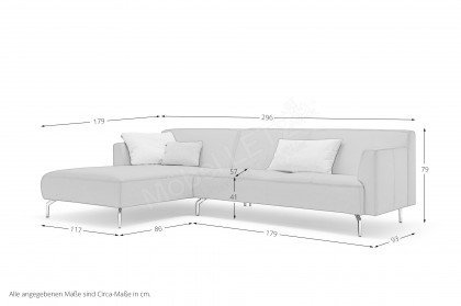 CR.446 von creation by Rolf Benz - Ecksofa links perlweiß