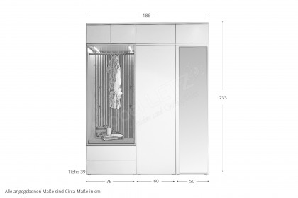 Bilbao von Wittenbreder - Garderobe Lack weiß matt/ schilfgrün