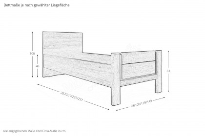 Sorrent von Musterring - Single-Schlafzimmer Eiche mit Bett 100x200 cm