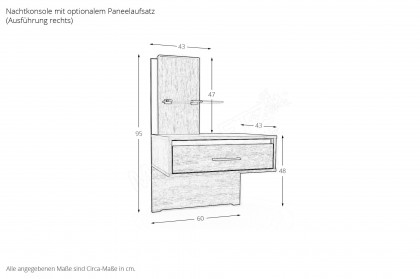 Sorrent von Musterring - Single-Schlafzimmer Eiche mit Bett 100x200 cm