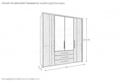 Sorrent von Musterring - Schlafzimmer-Set 3-teilig Eiche teilmassiv