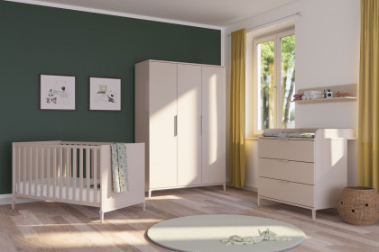 Sister Lou von YUNY by Paidi - Babyzimmer beige: Schrank 3T, Bett, Wickeltisch