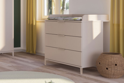 Sister Lou von YUNY by Paidi - Babyzimmer beige: Schrank 3T, Bett, Wickeltisch