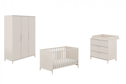 Sister Lou von YUNY by Paidi - Babyzimmer beige: Schrank 3T, Bett, Wickeltisch