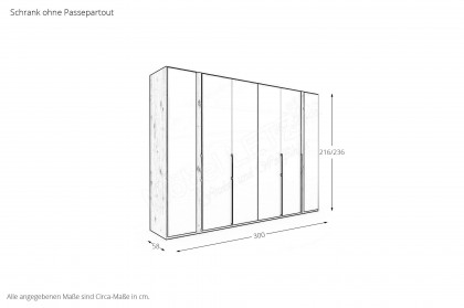 Sala 2.0 von Musterring - Dreh-Falttürenschrank Eiche - Weißglas