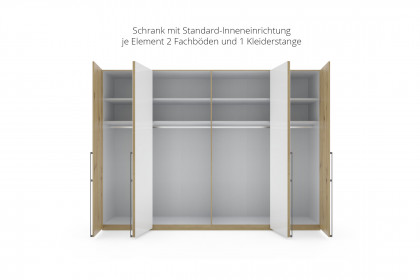 Sala 2.0 von Musterring - Dreh-Falttürenschrank Eiche - Weißglas