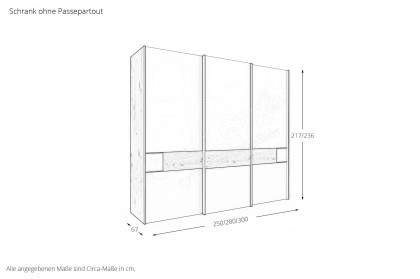 Sala 2.0 von Musterring - Schwebetürenschrank Weißglas - Bianco-Eiche