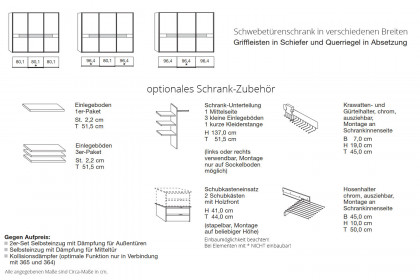 Sala 2.0 von Musterring - Schwebetürenschrank Weißglas - Bianco-Eiche