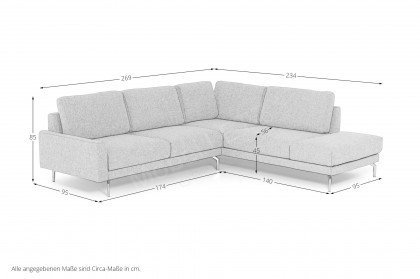 CR.450 von creation by Rolf Benz - Ecksofa rechts signalgrau