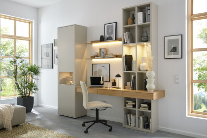 Kara-Frame von Musterring - Home-Office in Lack seidengrau & Eiche sand