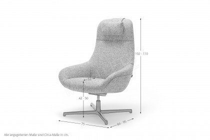 CR.485 von creation by Rolf Benz - Ledersessel signalbraun