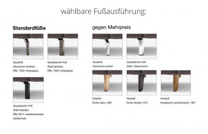 CR.460 von creation by Rolf Benz - Ecksofa rechts platingrau