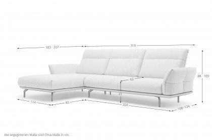 CR.460 von creation by Rolf Benz - Ecksofa links platingrau