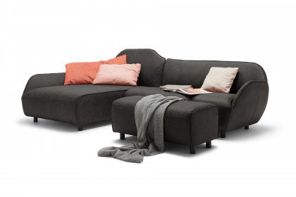 CR.480 von creation by Rolf Benz - Ledersofa links schwarzgrau
