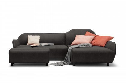 CR.480 von creation by Rolf Benz - Ledersofa rechts schwarzgrau