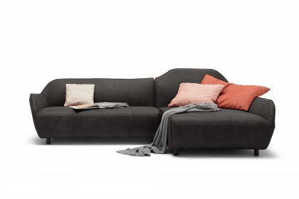 CR.480 von creation by Rolf Benz - Ledersofa rechts schwarzgrau