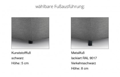 CR.480 von creation by Rolf Benz - Ledersofa rechts schwarzgrau