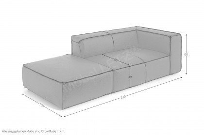 18050 Around the Block von Willi Schillig - Ledersofa zartbitter