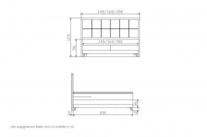 Edition pronto von Hasena - Boxspringbett Villa anthrazit