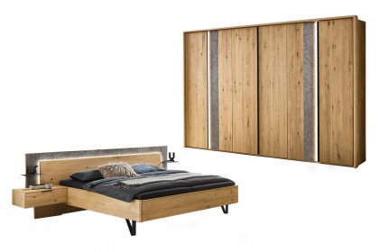 WSM 5100 von Wöstmann - Wildeiche-Schlafzimmer-Set mit Steinfurnier-Akzenten