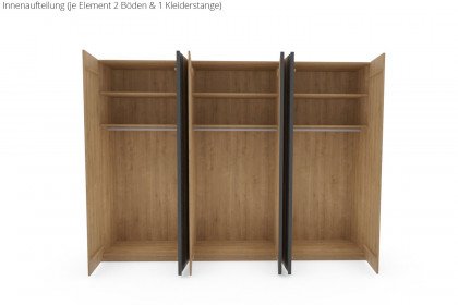 WSM 5100 von Wöstmann - Wildeiche-Schlafzimmer-Set mit Steinfurnier-Akzenten