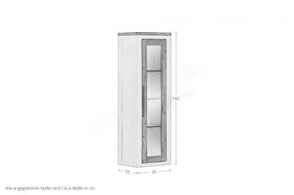 Tampa von GUTMANN - Hängevitrine 6758/76 Akazie/ weiß