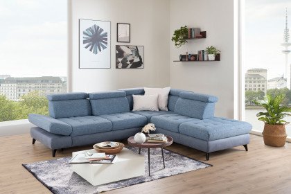 Carolina-C-XC von Poco - Eckcouch rechts eisblau-frost-grey
