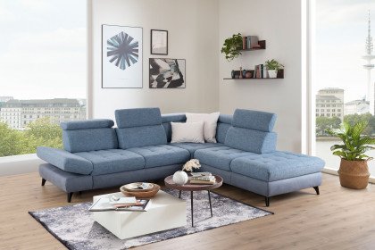 Carolina-C-XC von Poco - Eckcouch rechts eisblau-frost-grey