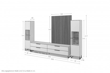 Kara-System von Musterring - Wohnwand in Lack brillantgrau
