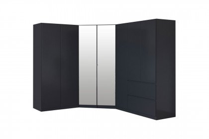 Costa von Rauch Blue - Eckschrank grau-metallic mit Schubladen
