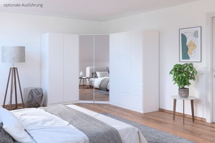 Costa von Rauch Blue - Eckschrank grau-metallic mit Schubladen