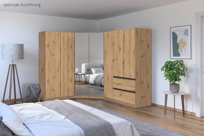 Costa von Rauch Blue - Eckschrank grau-metallic mit Schubladen