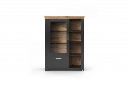 York von set one by Musterring - Highboard in Anthrazit/ Artisan Eiche