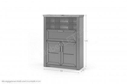 York von set one by Musterring - Highboard Pino Aurelio mit 6 offenen Fächern