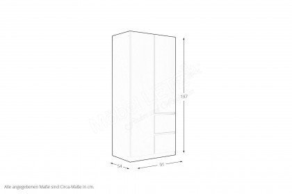 Costa von Rauch Blue - Kleiderschrank schmal grau-metallic