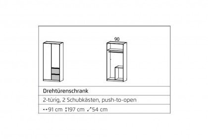 Costa von Rauch Blue - Kleiderschrank schmal grau-metallic