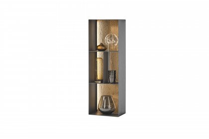 Trevio von Musterring - Highboard Kerneiche massiv/ Lack anthrazit/ Glas